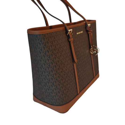 Jet Set Travel - Large Shoulder Tote - Brown Monogram