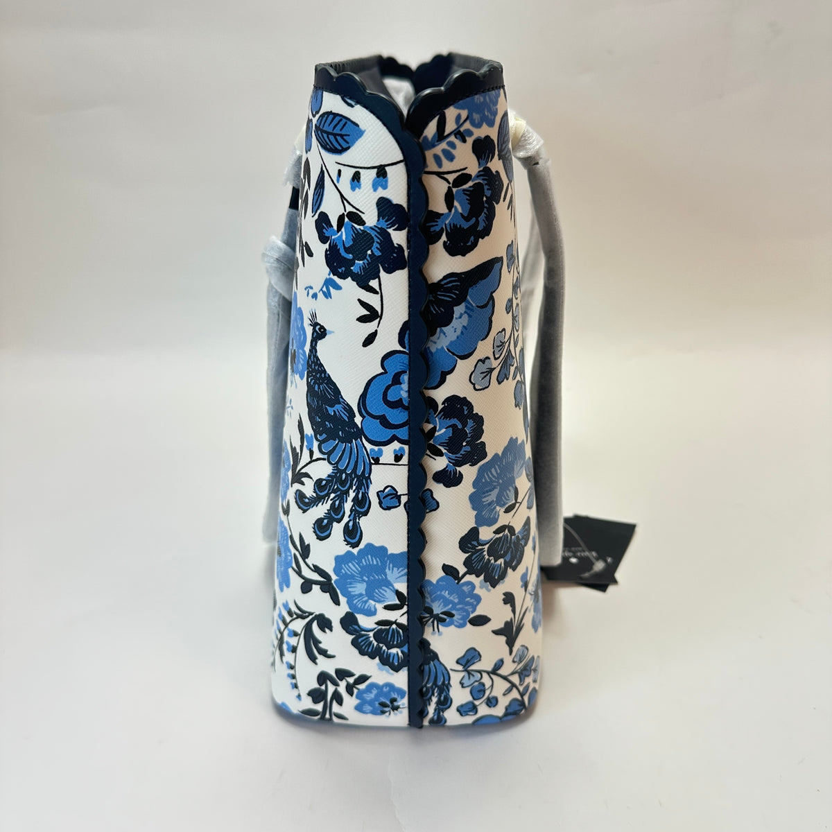 Perfect Large Tote white blue peacock