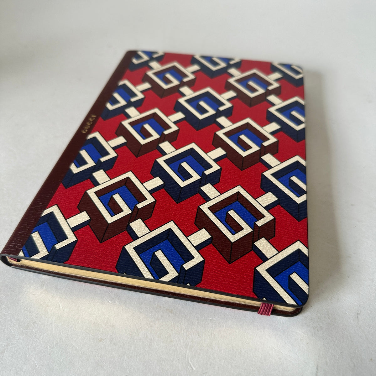 Gucci Logo Notebook - Blue and Red