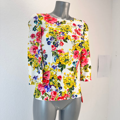 Floral Print Blouse - White/Multi - IT 38