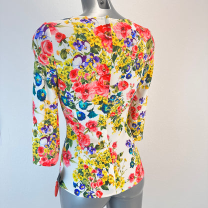 Floral Print Blouse - White/Multi - IT 38