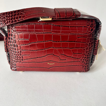 Faye Croc Crossbody Bag - Burgundy