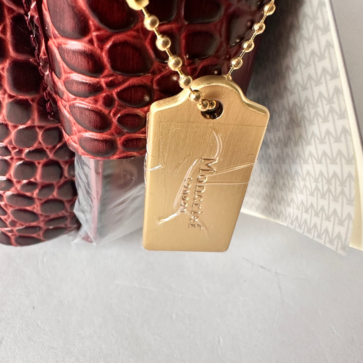Faye Croc Crossbody Bag - Burgundy