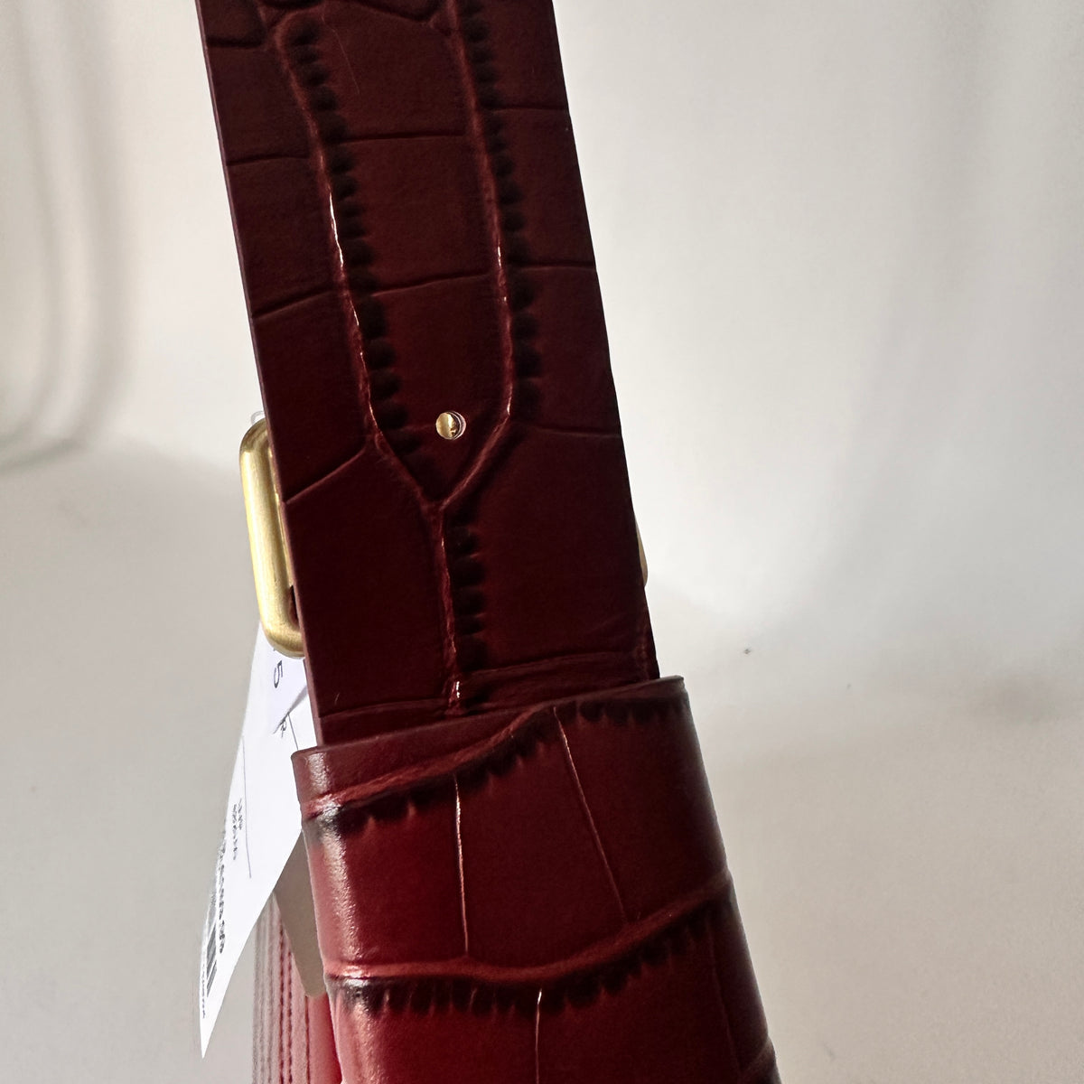 Faye Croc Crossbody Bag - Burgundy