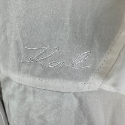 Hun's Pick - Ruffle Poplin Shirt Dress - White - XS-S