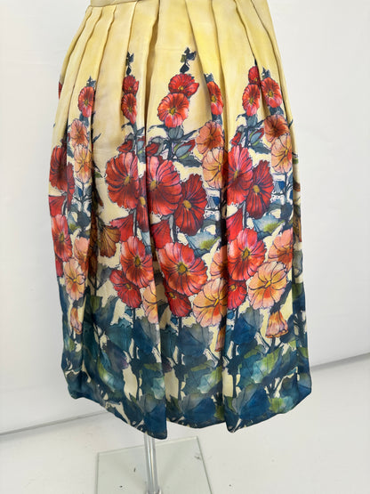 Silk Corset Dress - Yellow/Green - S