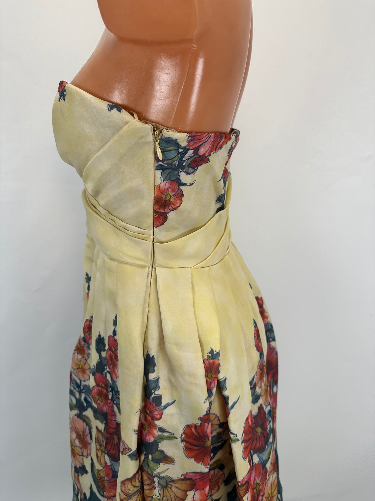 Silk Corset Dress - Yellow/Green - S