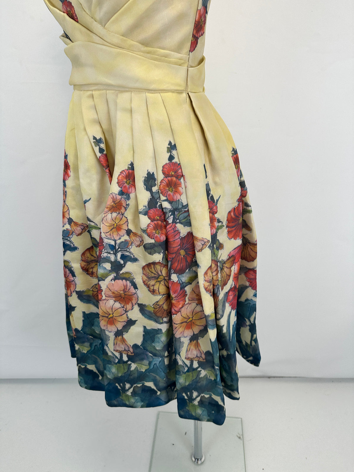 Silk Corset Dress - Yellow/Green - S