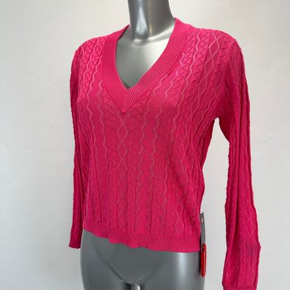 V-Neck Sweater – Pink - S