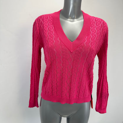 V-Neck Sweater – Pink - S