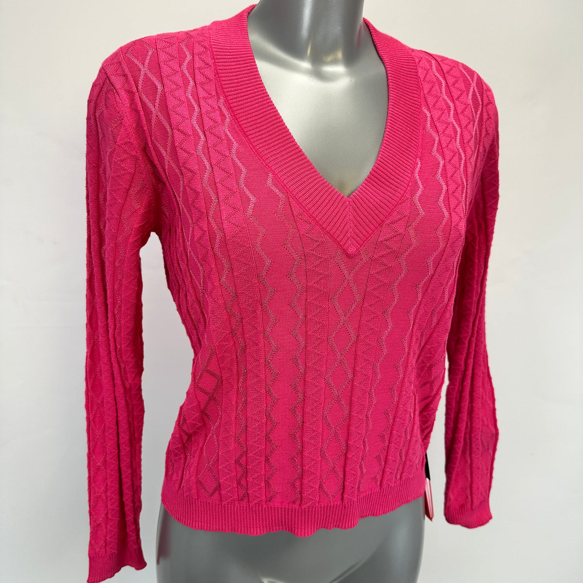 V-Neck Sweater – Pink - S