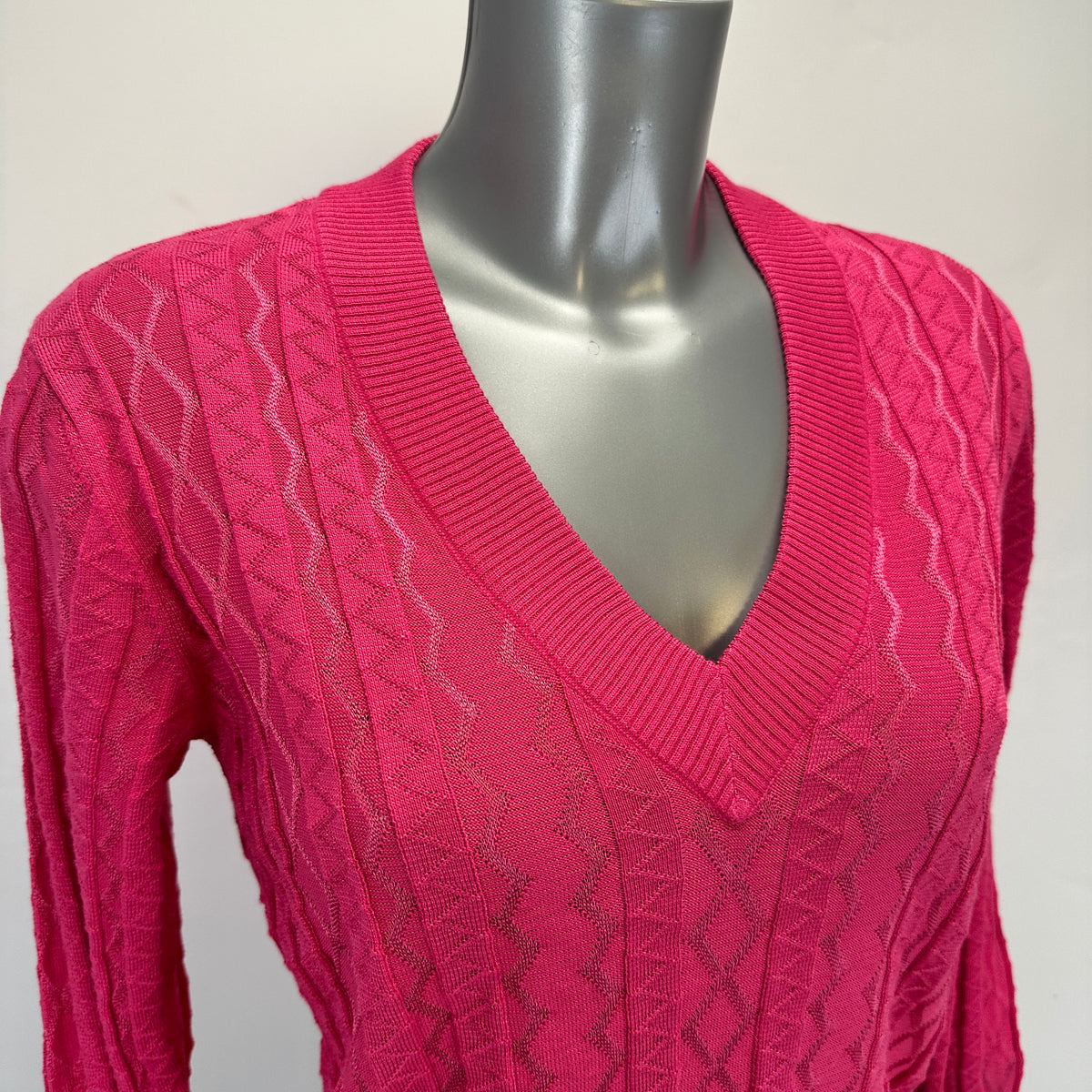 V-Neck Sweater – Pink - S