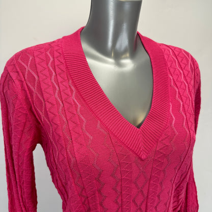 V-Neck Sweater – Pink - S