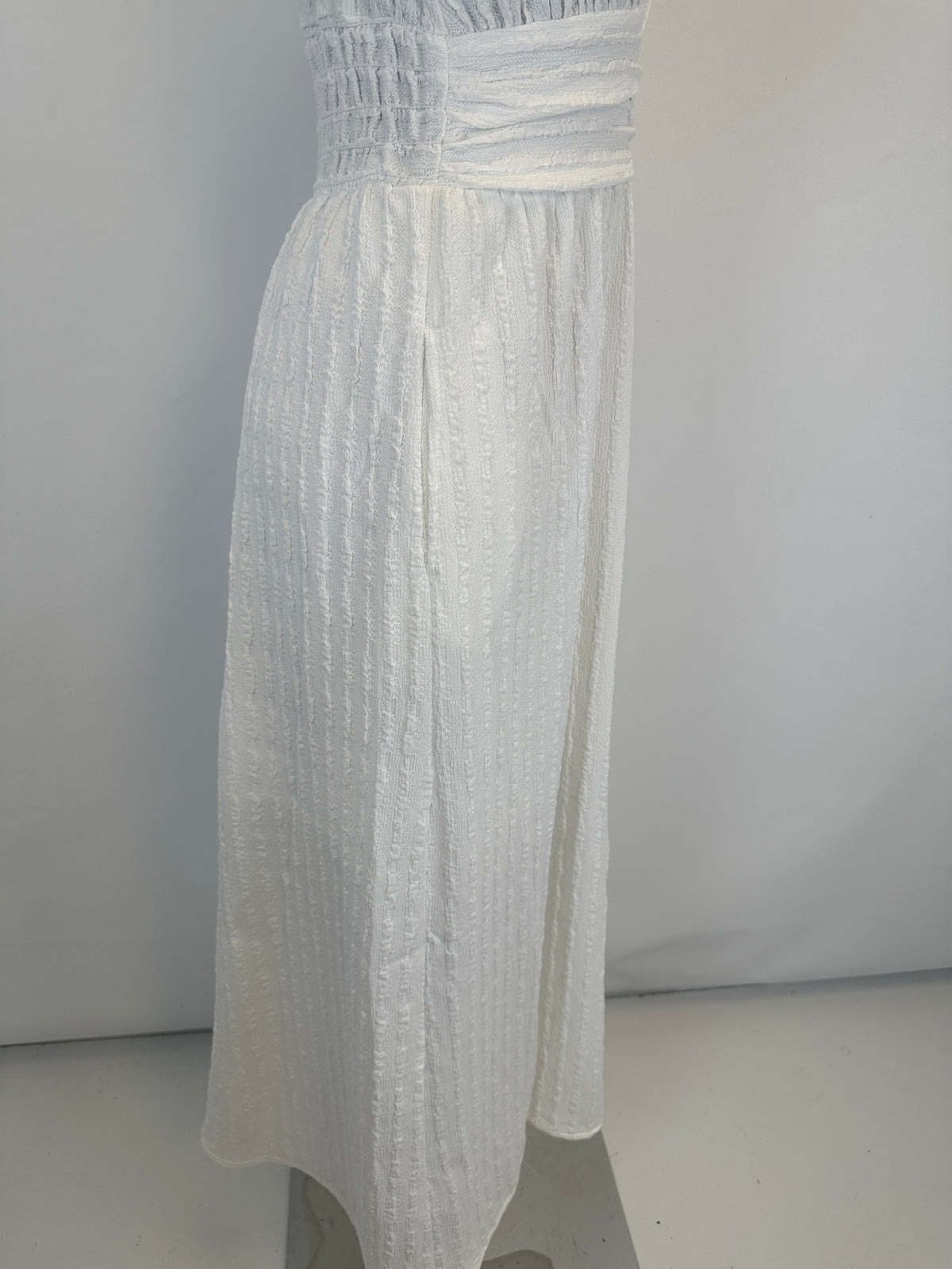 Floor-Length Knit Dress - White - S