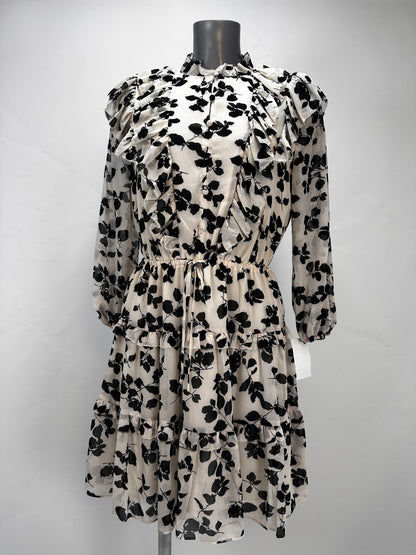Georgette Dress - Black & White - US 4