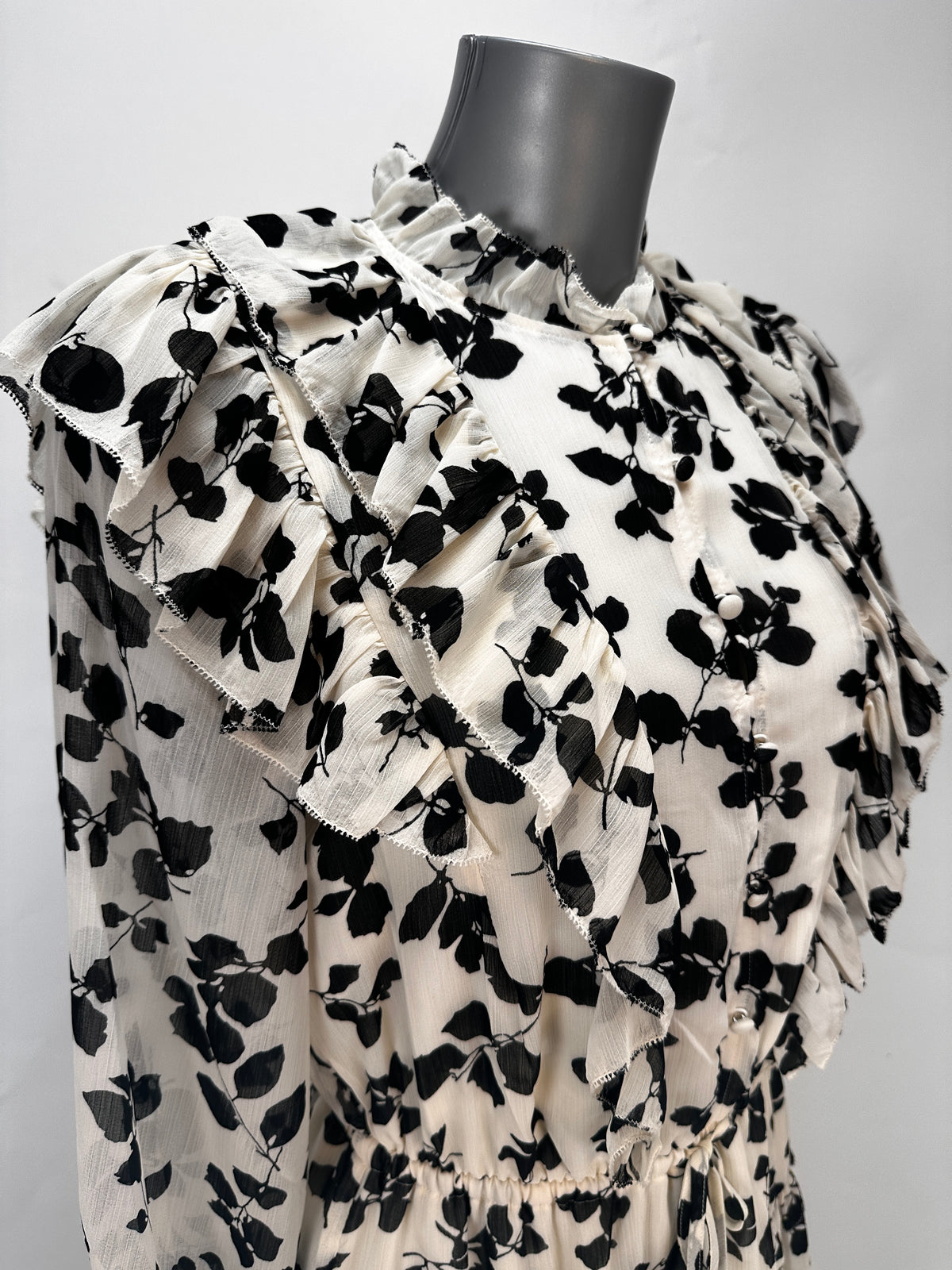 Georgette Dress - Black & White - US 4
