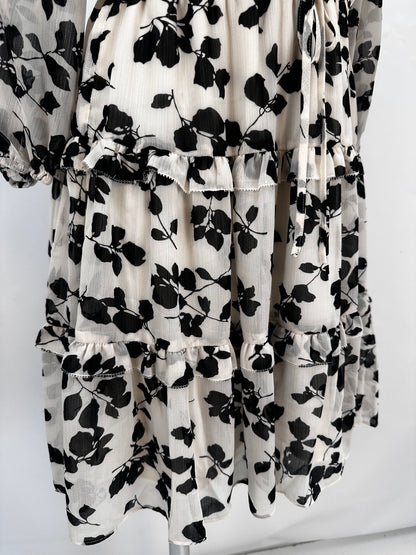 Georgette Dress - Black & White - US 4