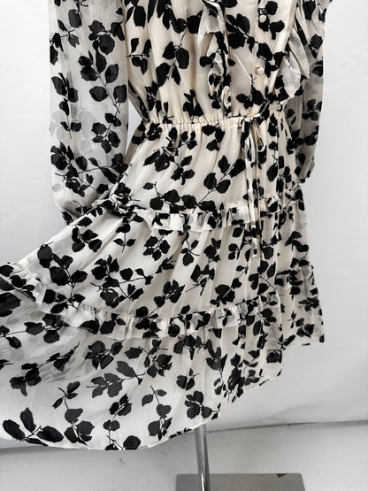 Georgette Dress - Black & White - US 4