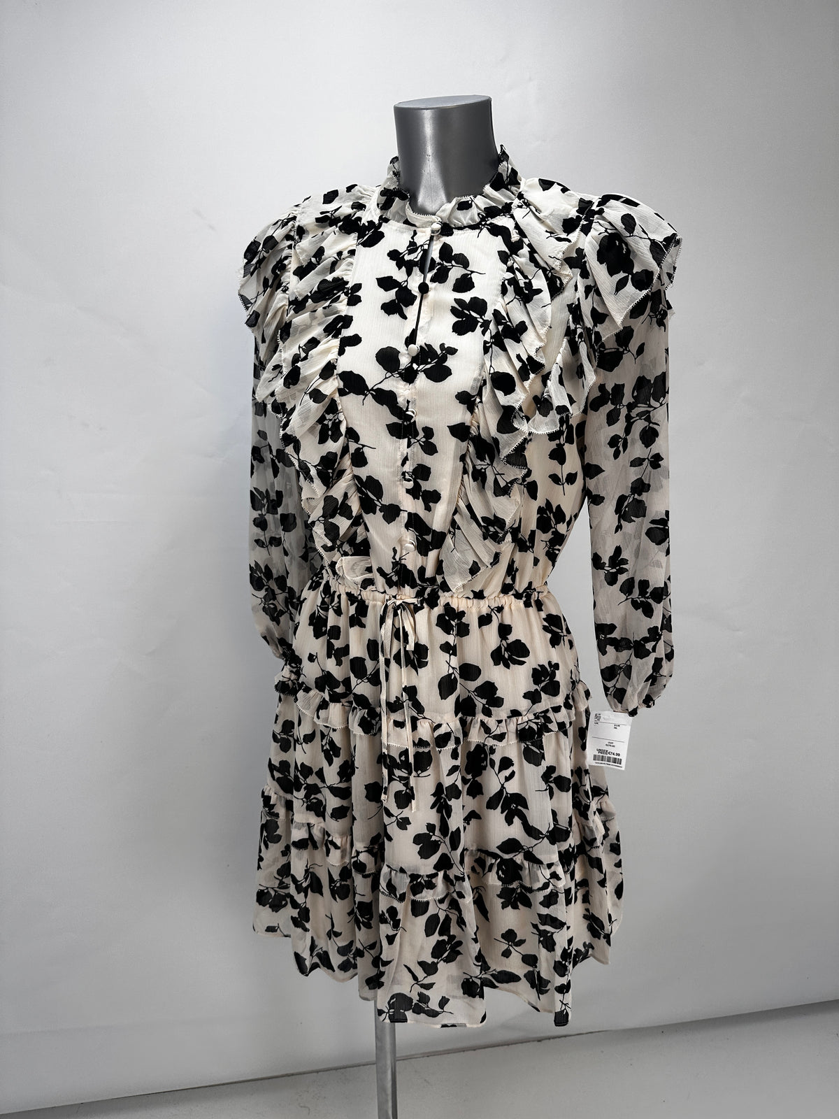 Georgette Dress - Black & White - US 4