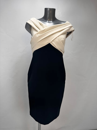 Irene Cocktail Dress - Cream Black - M