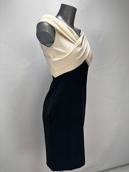 Irene Cocktail Dress - Cream Black - M