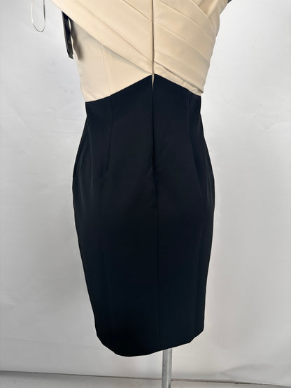 Irene Cocktail Dress - Cream Black - M