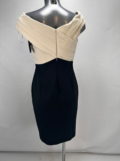 Irene Cocktail Dress - Cream Black - M