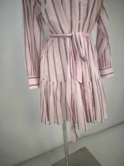 Striped Shirtdress - Pink - XL