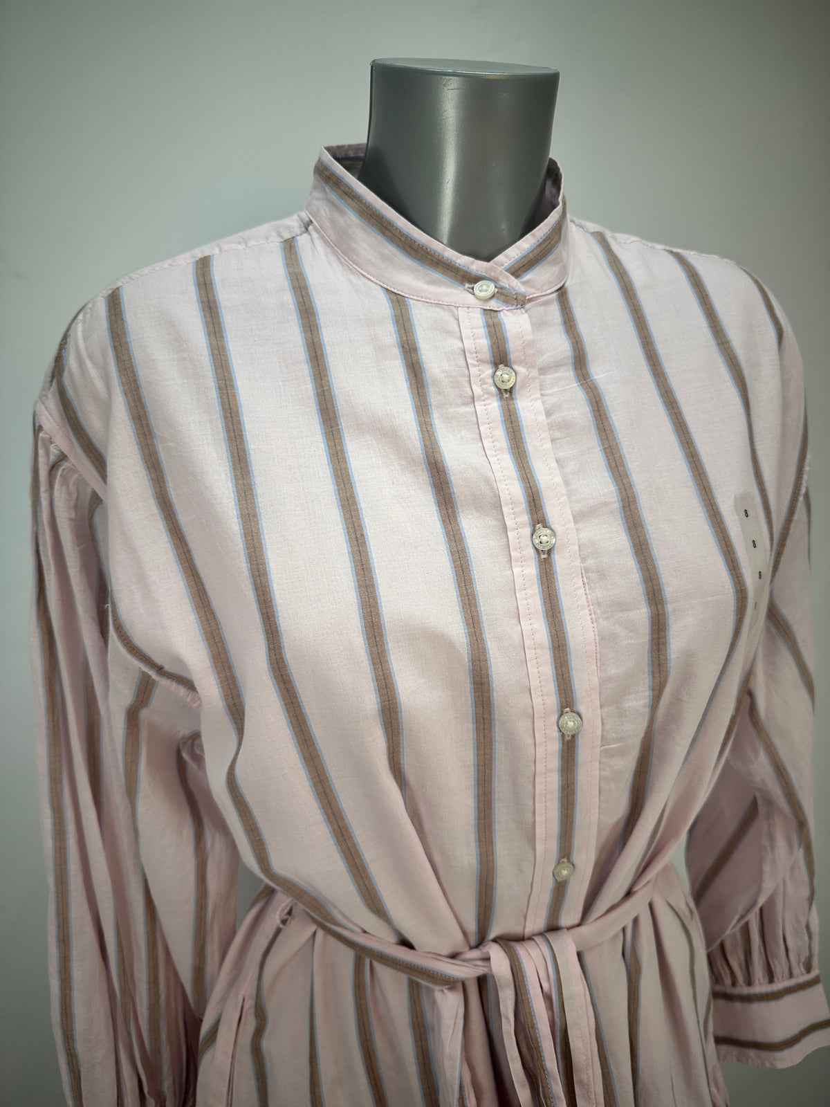 Striped Shirtdress - Pink - XL