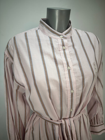 Striped Shirtdress - Pink - XL