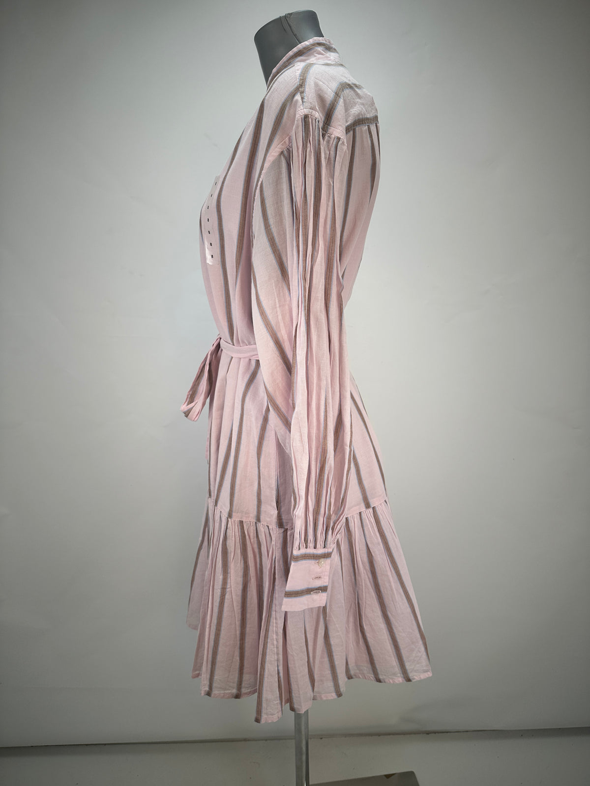 Striped Shirtdress - Pink - XL