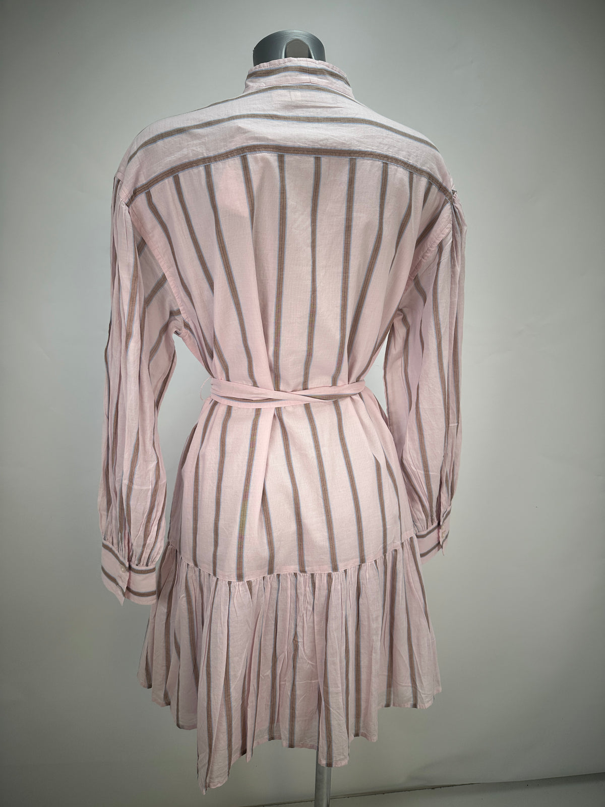 Striped Shirtdress - Pink - XL
