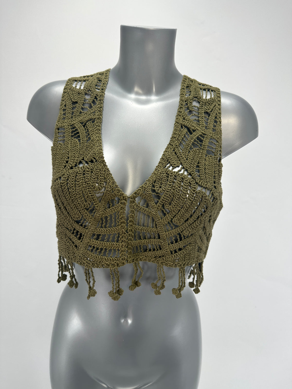 Crochet Top - Burnt Oil - S