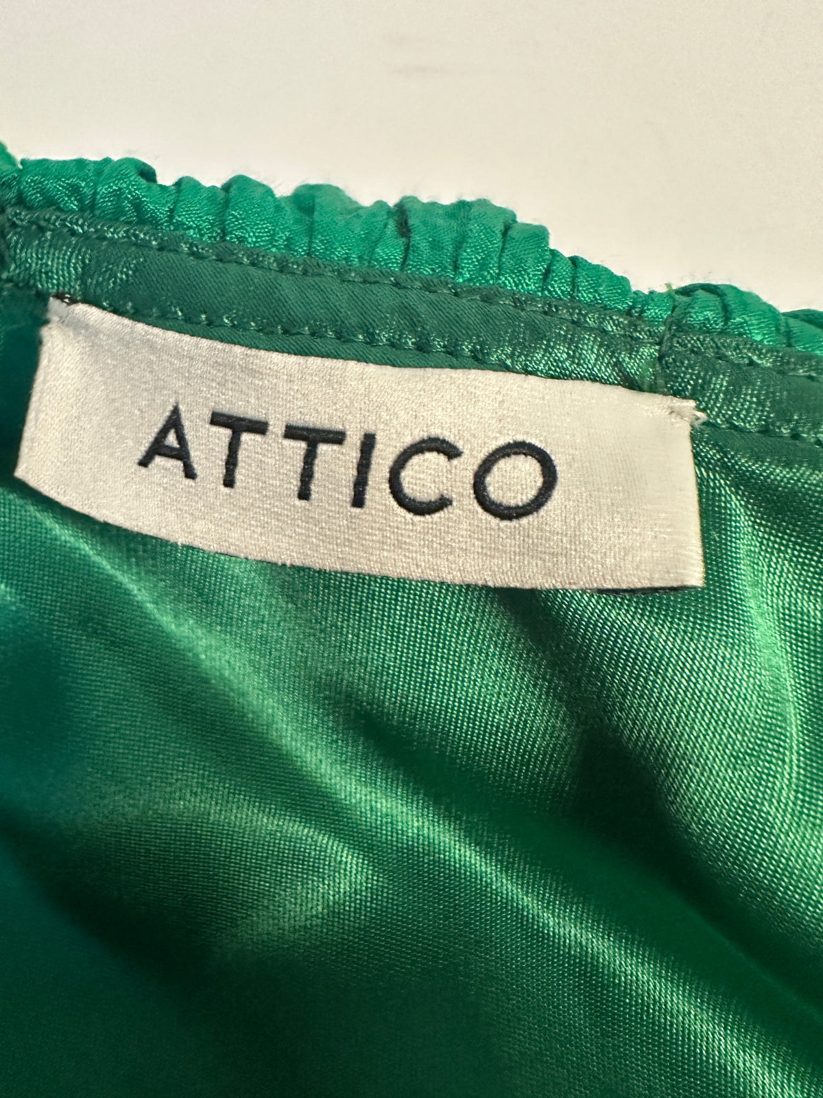 Asymmetric-Shoulder Sash Dress - Green - XS