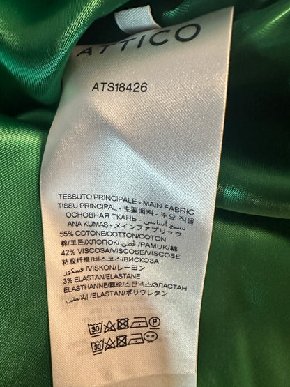 Asymmetric-Shoulder Sash Dress - Green - XS