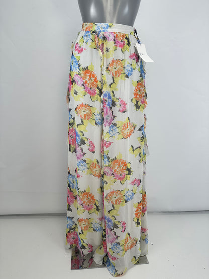 Floor-Length Ruffle Skirt - Multicolor - S