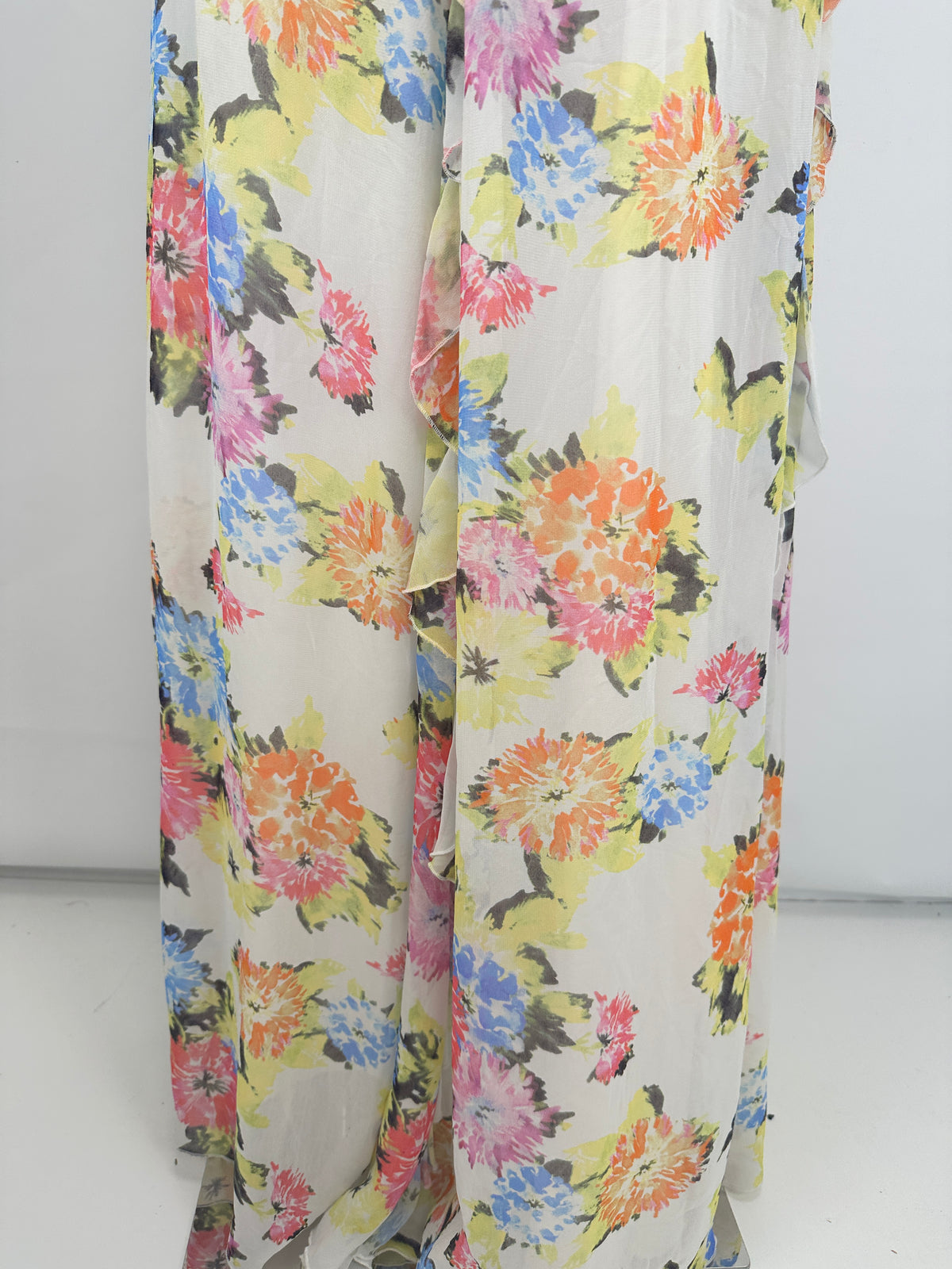 Floor-Length Ruffle Skirt - Multicolor - S