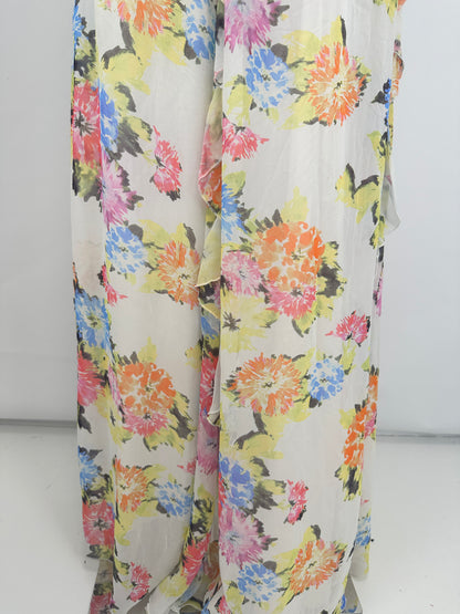Floor-Length Ruffle Skirt - Multicolor - S