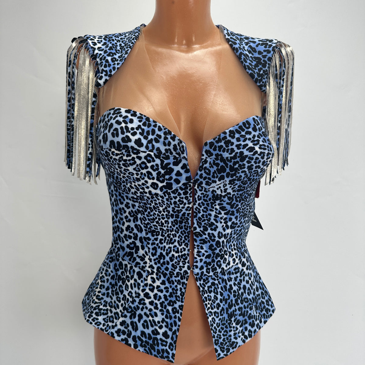 Leopard Print Top - Blue - XS-S