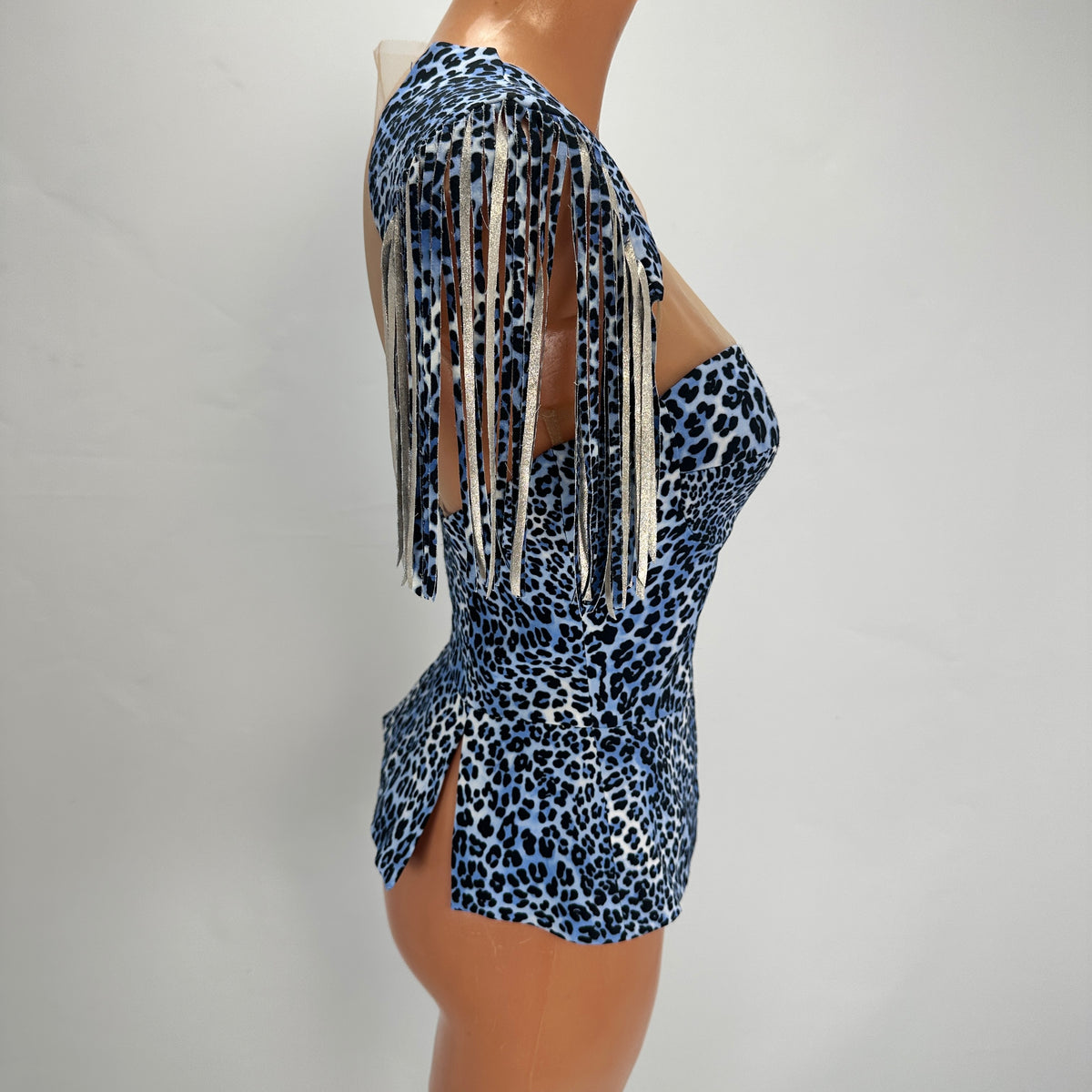 Leopard Print Top - Blue - XS-S
