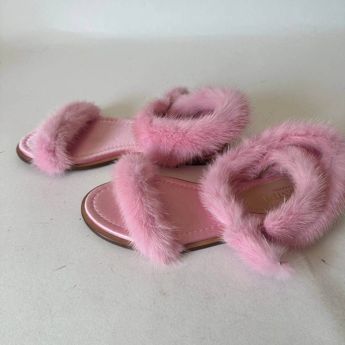 Mink Fur Sandals - Pink - EU 36.5