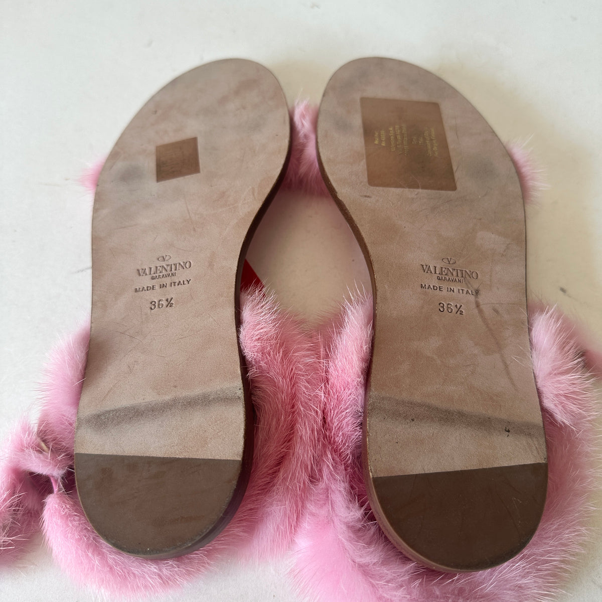 Mink Fur Sandals - Pink - EU 36.5