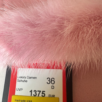 Mink Fur Sandals - Pink - EU 36.5