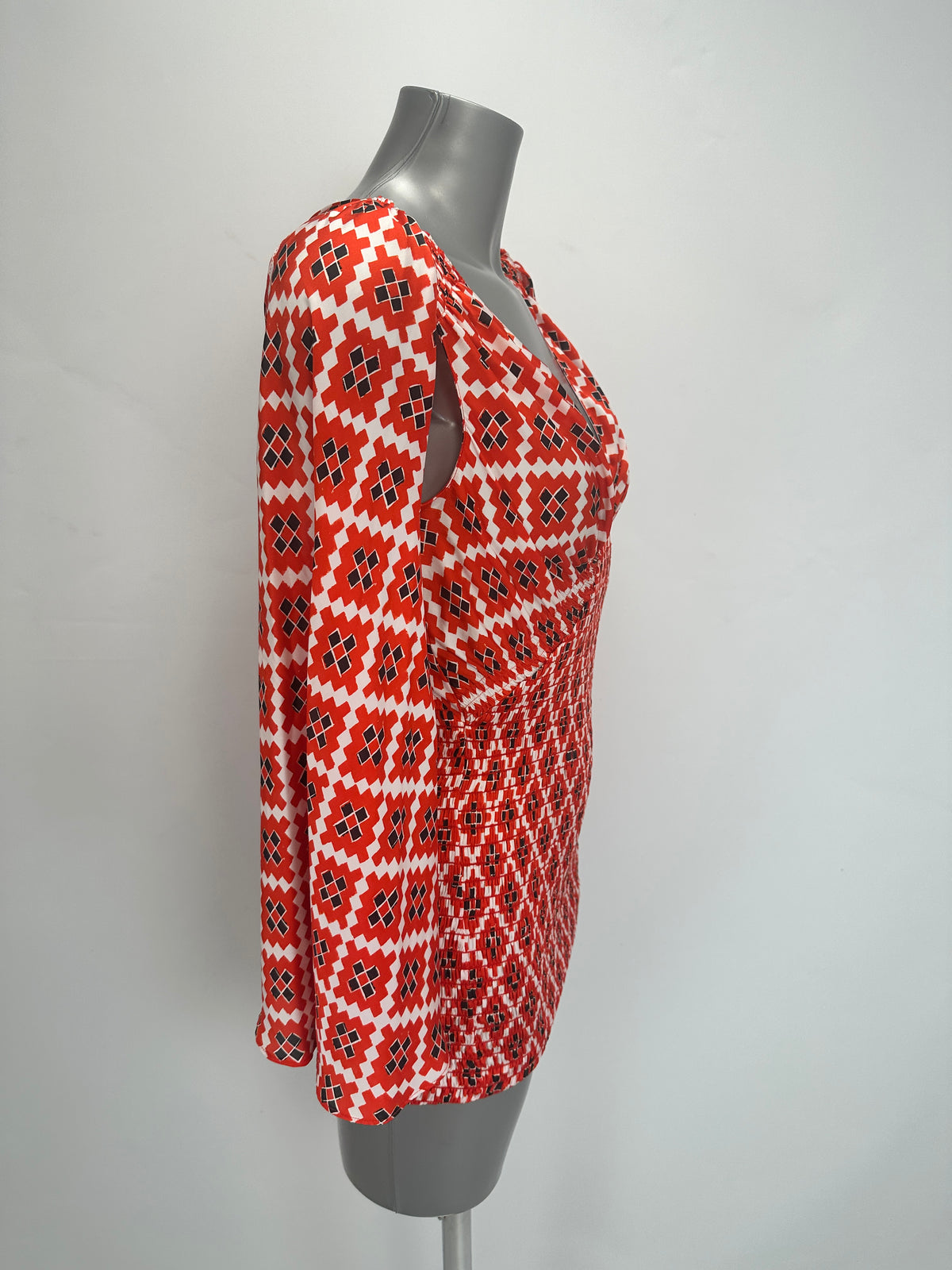 Draped Slip Dress - Orange/White - IT 38