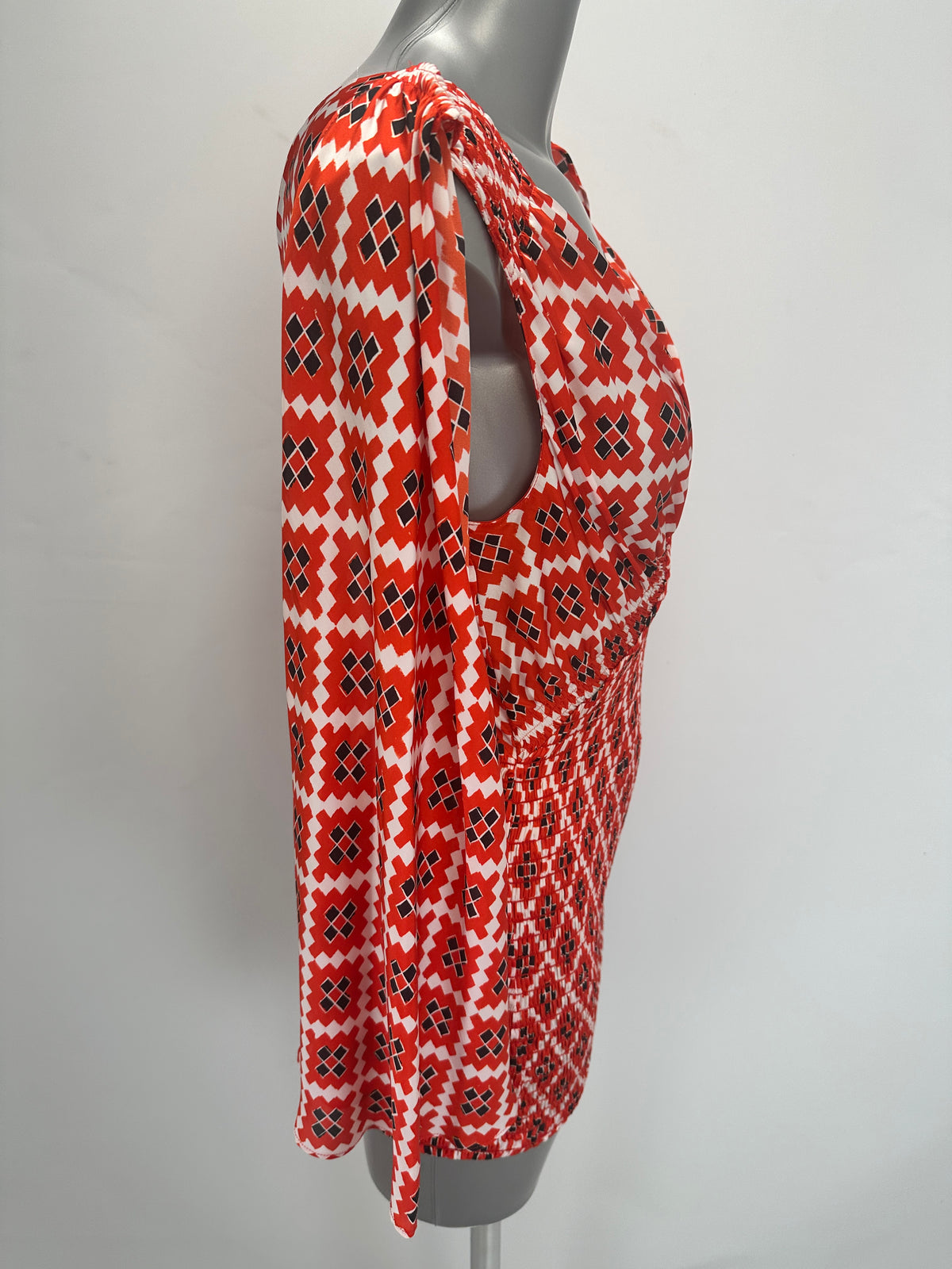 Draped Slip Dress - Orange/White - IT 38