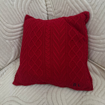 Cable-Knit Cushion - Martin Red