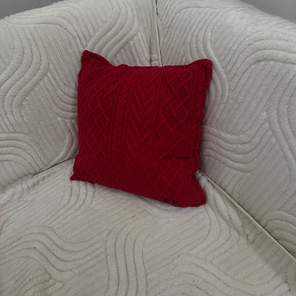 Cable-Knit Cushion - Martin Red