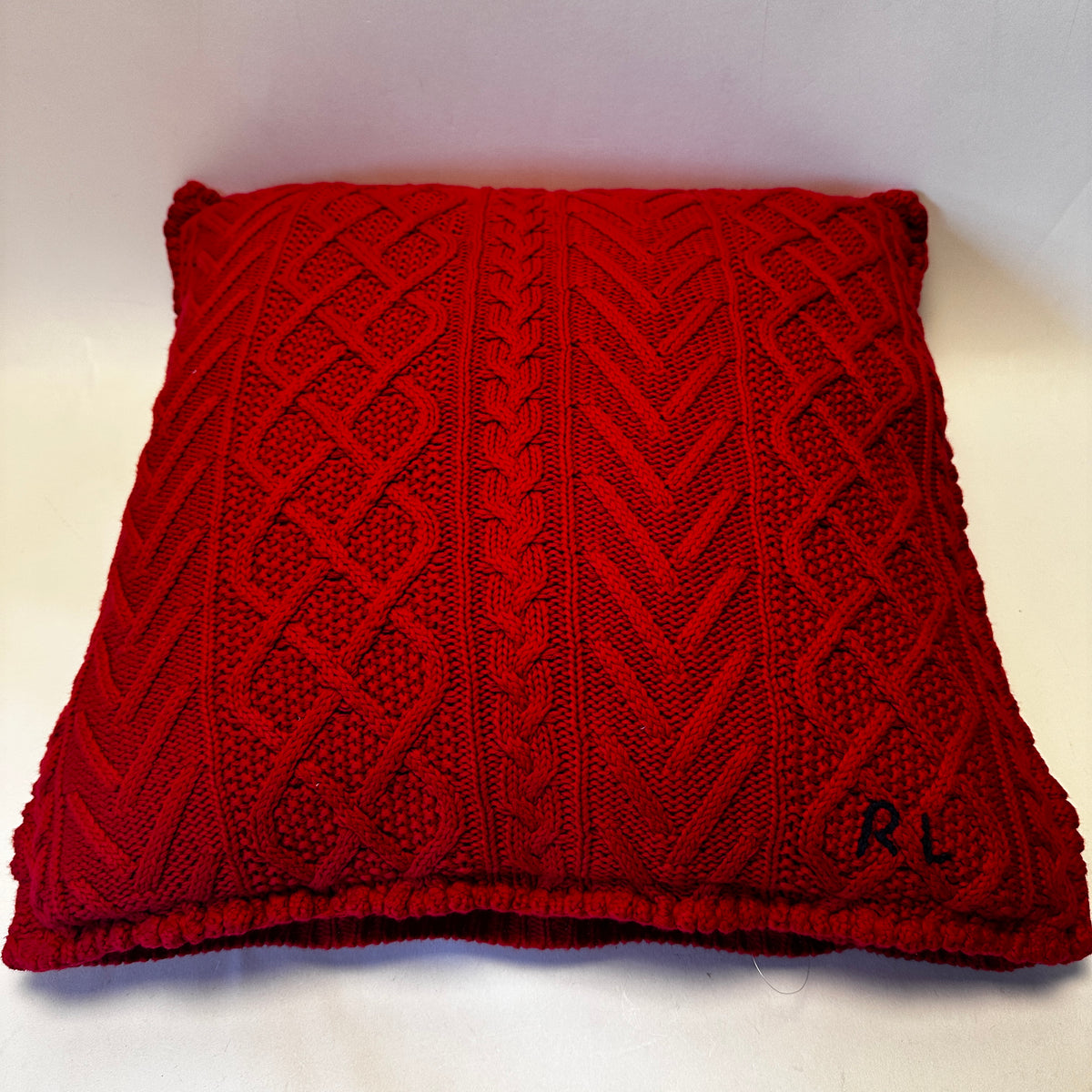 Cable-Knit Cushion - Martin Red