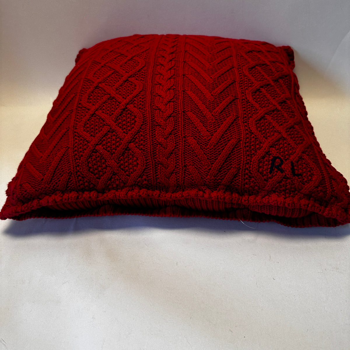 Cable-Knit Cushion - Martin Red