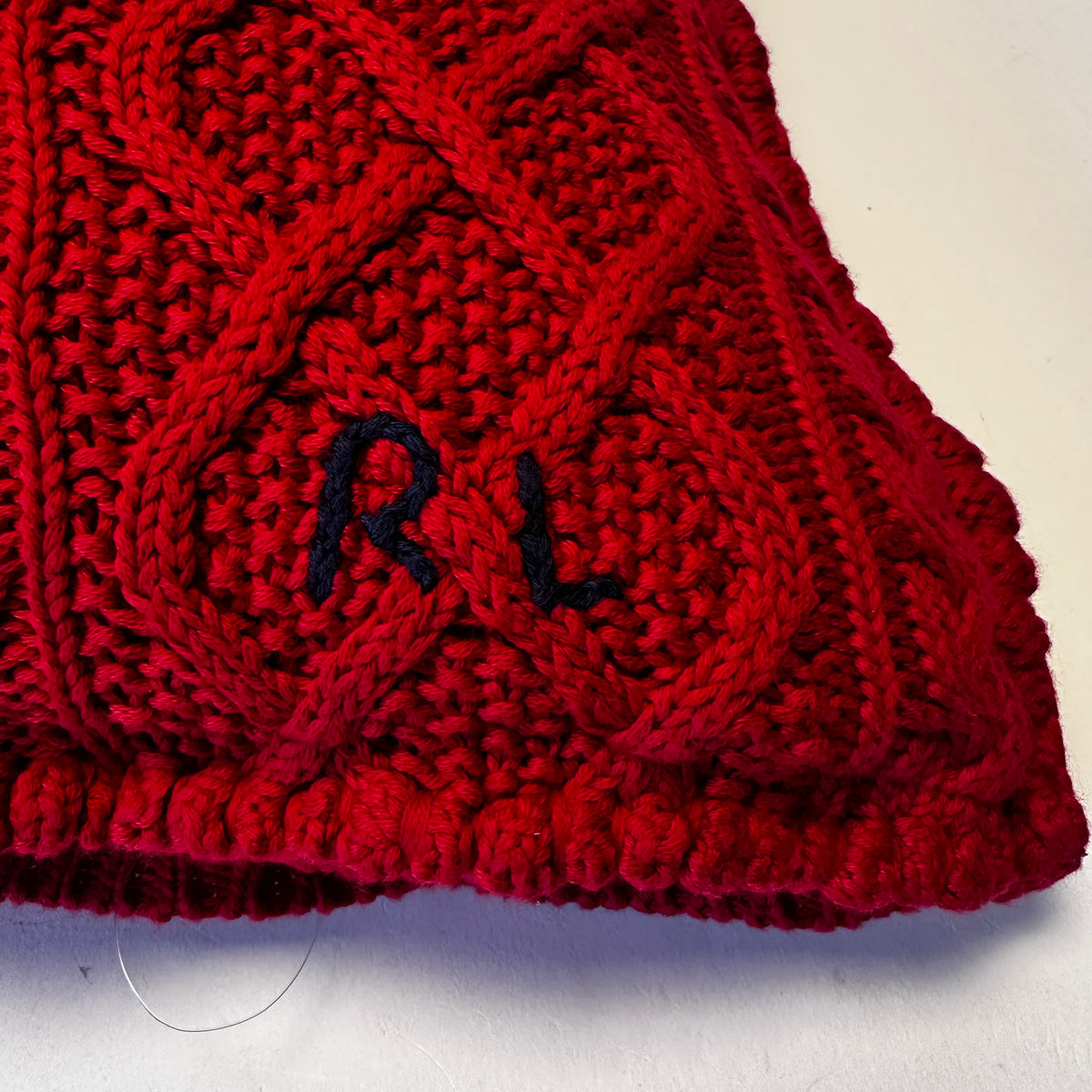 Cable-Knit Cushion - Martin Red